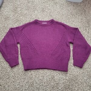 Madewell Woold Blend Wedge Sweater Mulled Wine Red Purple Burgundy Size Small